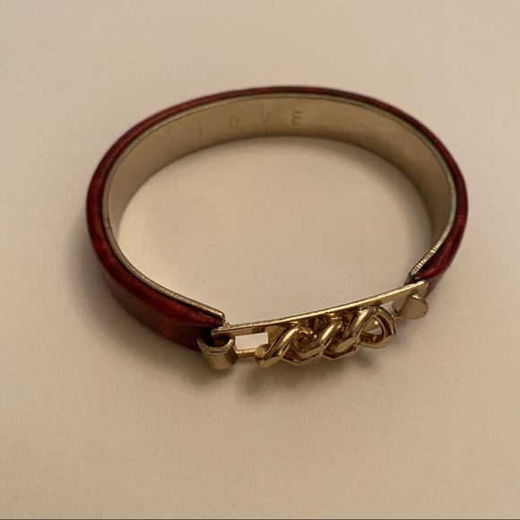 Alligator Mock Croc Gold chain Bangle Bracelet - Picture 3 of 11